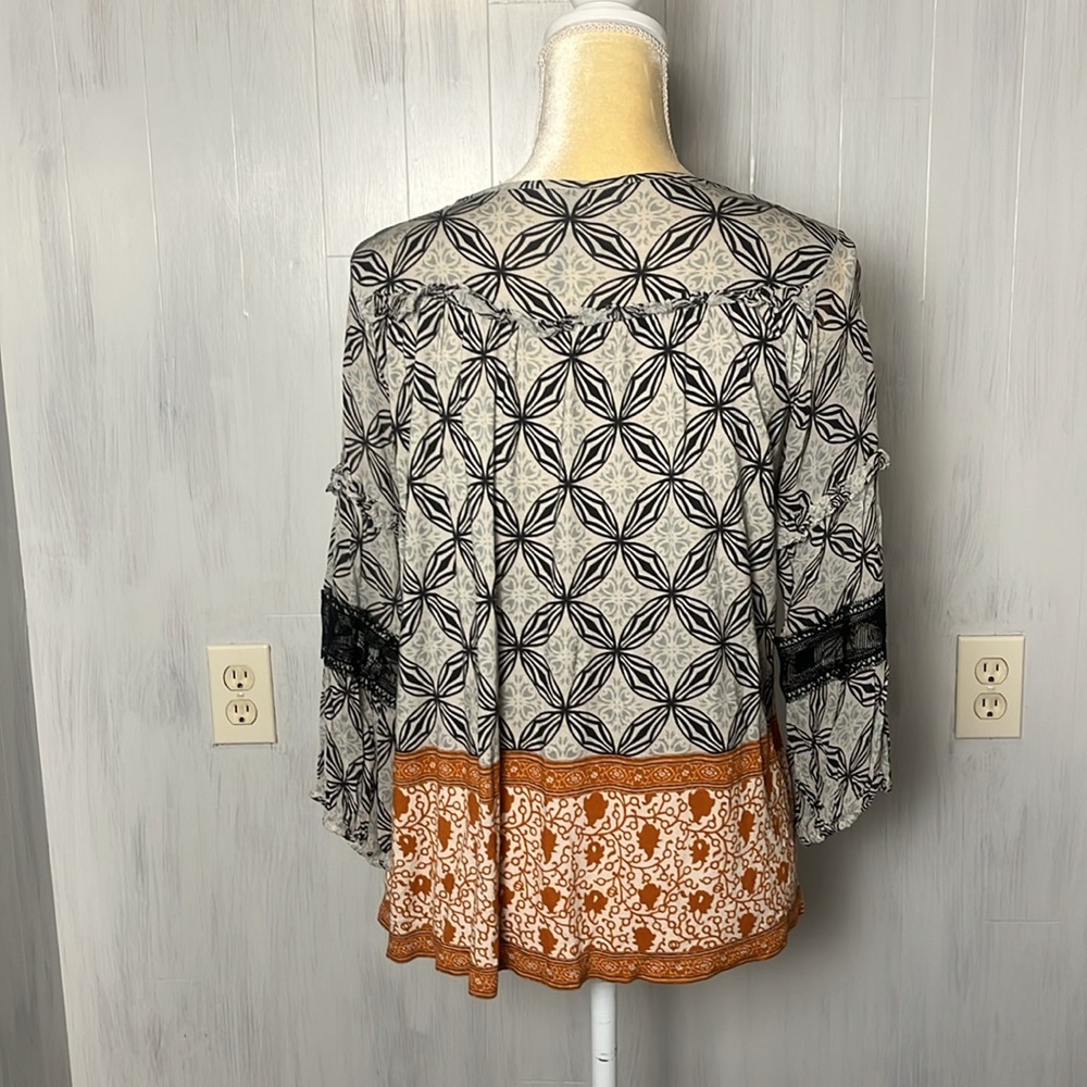 Anthropologie Terri Embroidered Mixed Print Top Size S‎ - Picture 4 of 7